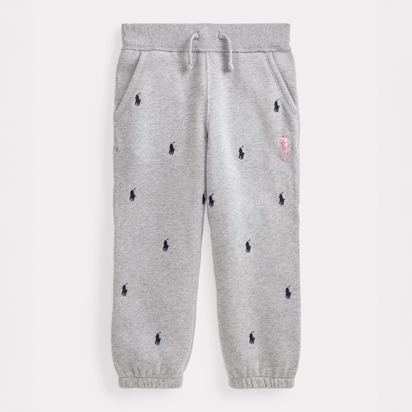 NWT Polo Ralph Lauren Pink Pony Fleece Jogger Sweatpants Boys Girls Multiple Sz - Picture 1 of 11